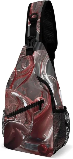 Cross Chest Bag Diagonally Sling Backpack Crossbody Shoulder Bags Modern Style Sculpture Sling Bag Travel Hiking Daypack