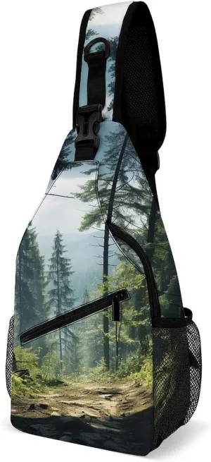 Cross Chest Bag Diagonally Sling Backpack Crossbody Shoulder Bags Outdoor Forest Sling Bag Travel Hiking Daypack