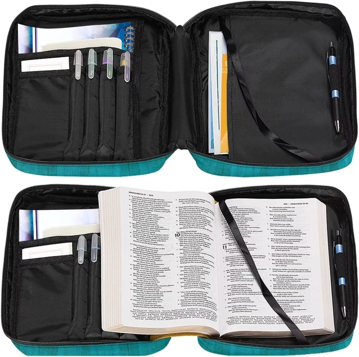 Cross Floral Print Bible Cover - Polyester Bible Case for Women - Bible Carrier Small Bible Cover with Shoulder Strap