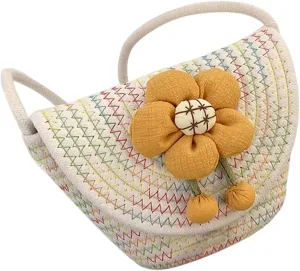 Crossbody Bags for Women Cotton Cross Body Purses Cute Handbags Flower Shoulder Bag Satchel Phone Wallet Multi(Yellow Flower)