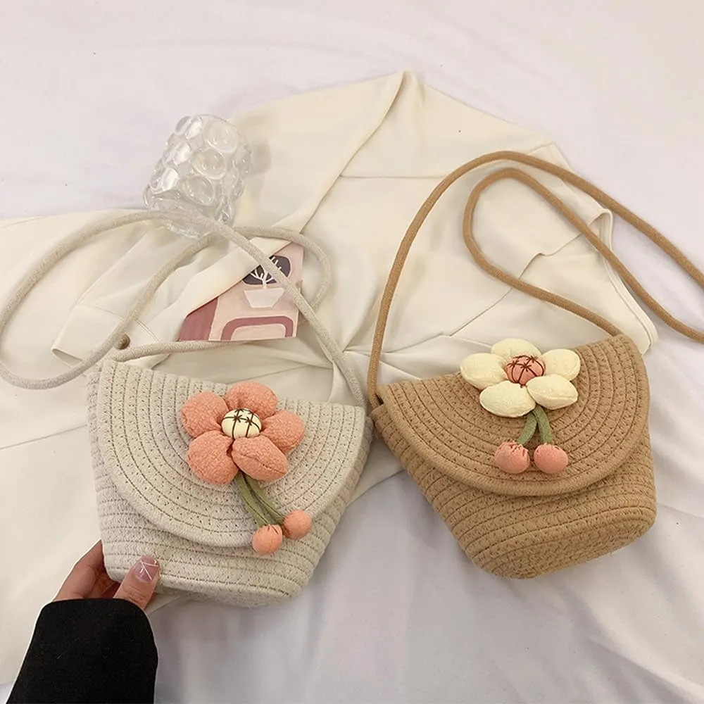 Crossbody Bags for Women Cotton Cross Body Purses Cute Handbags Flower Shoulder Bag Satchel Phone Wallet Multi(Yellow Flower)