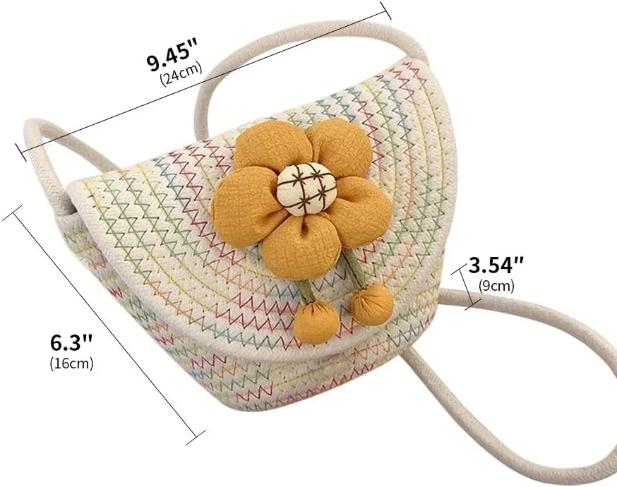 Crossbody Bags for Women Cotton Cross Body Purses Cute Handbags Flower Shoulder Bag Satchel Phone Wallet Multi(Yellow Flower)
