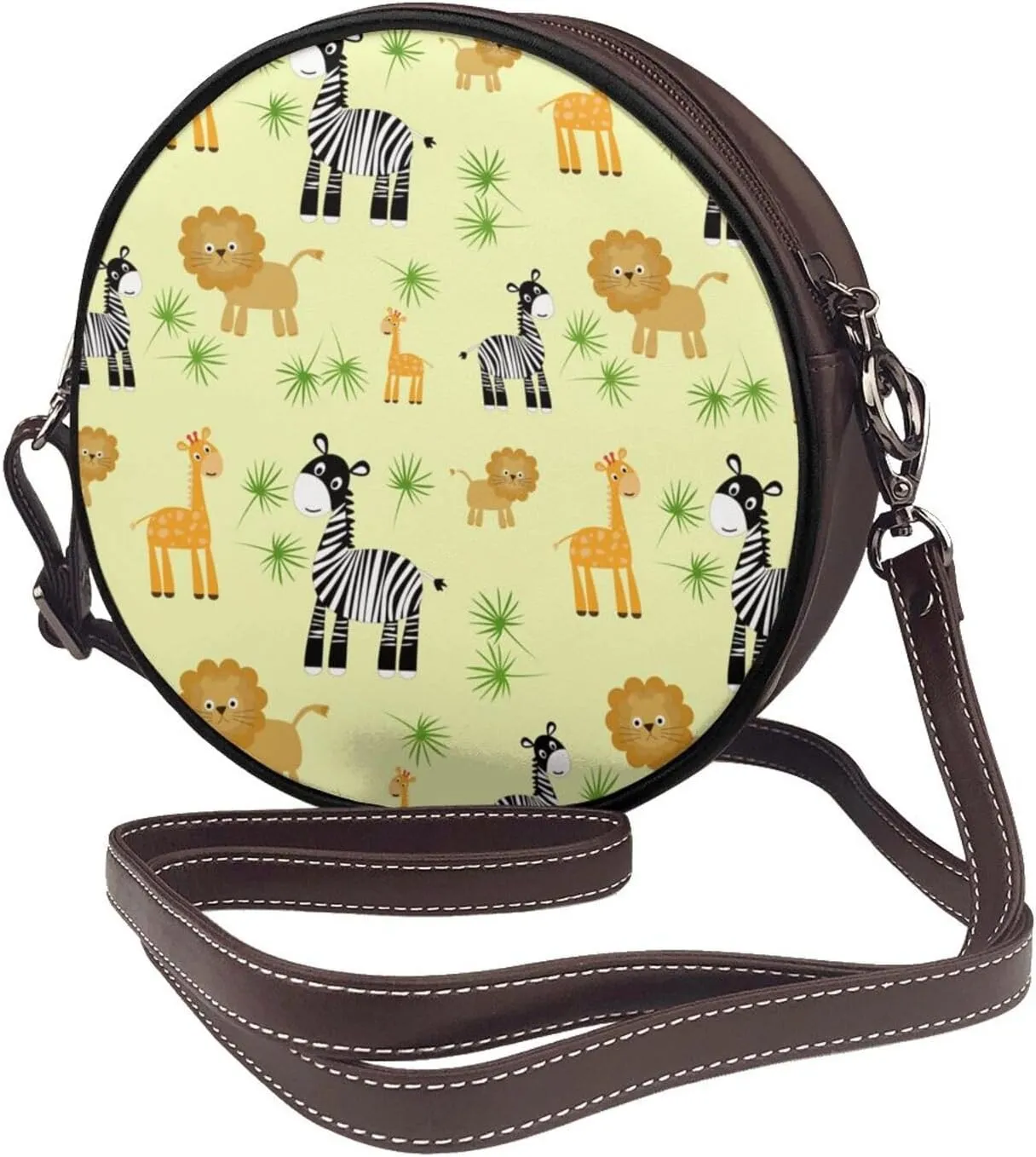 Crossbody Bags for Women, Round PU Leather Purses Crossbody Handbag Purse with Adjustable Strap