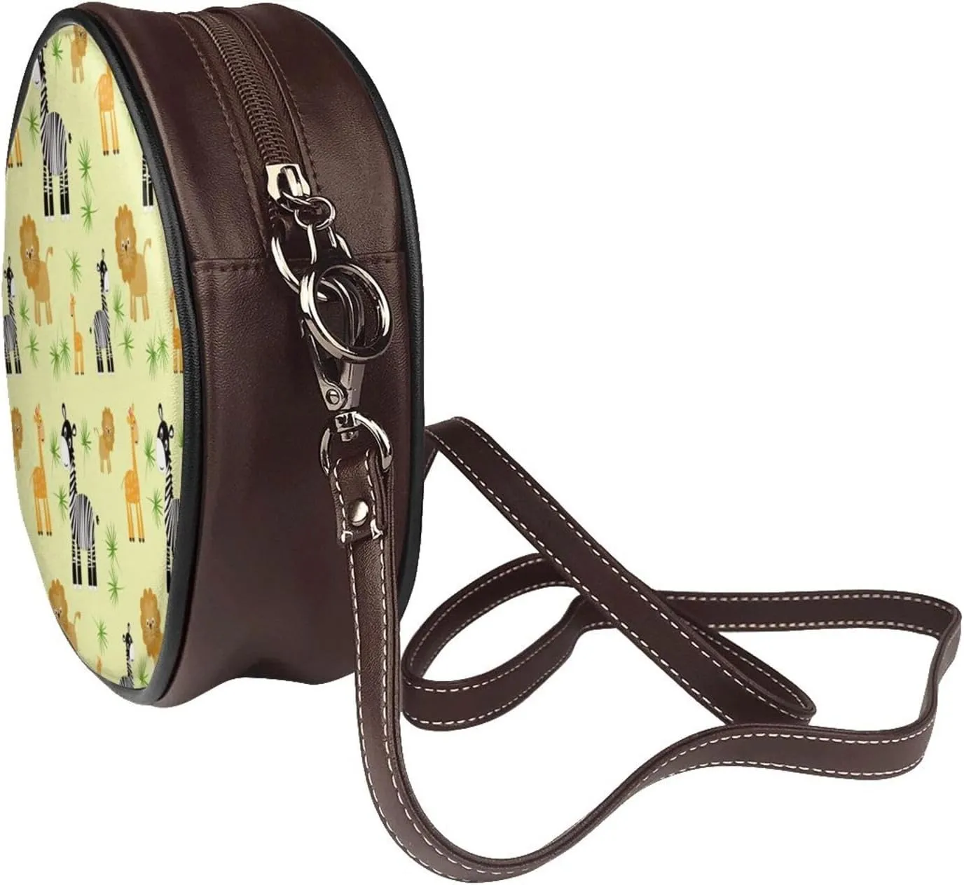 Crossbody Bags for Women, Round PU Leather Purses Crossbody Handbag Purse with Adjustable Strap