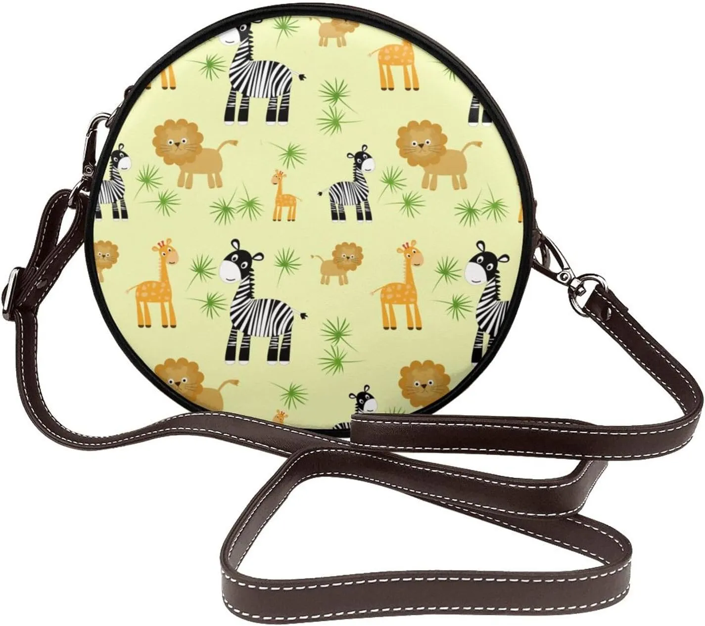 Crossbody Bags for Women, Round PU Leather Purses Crossbody Handbag Purse with Adjustable Strap