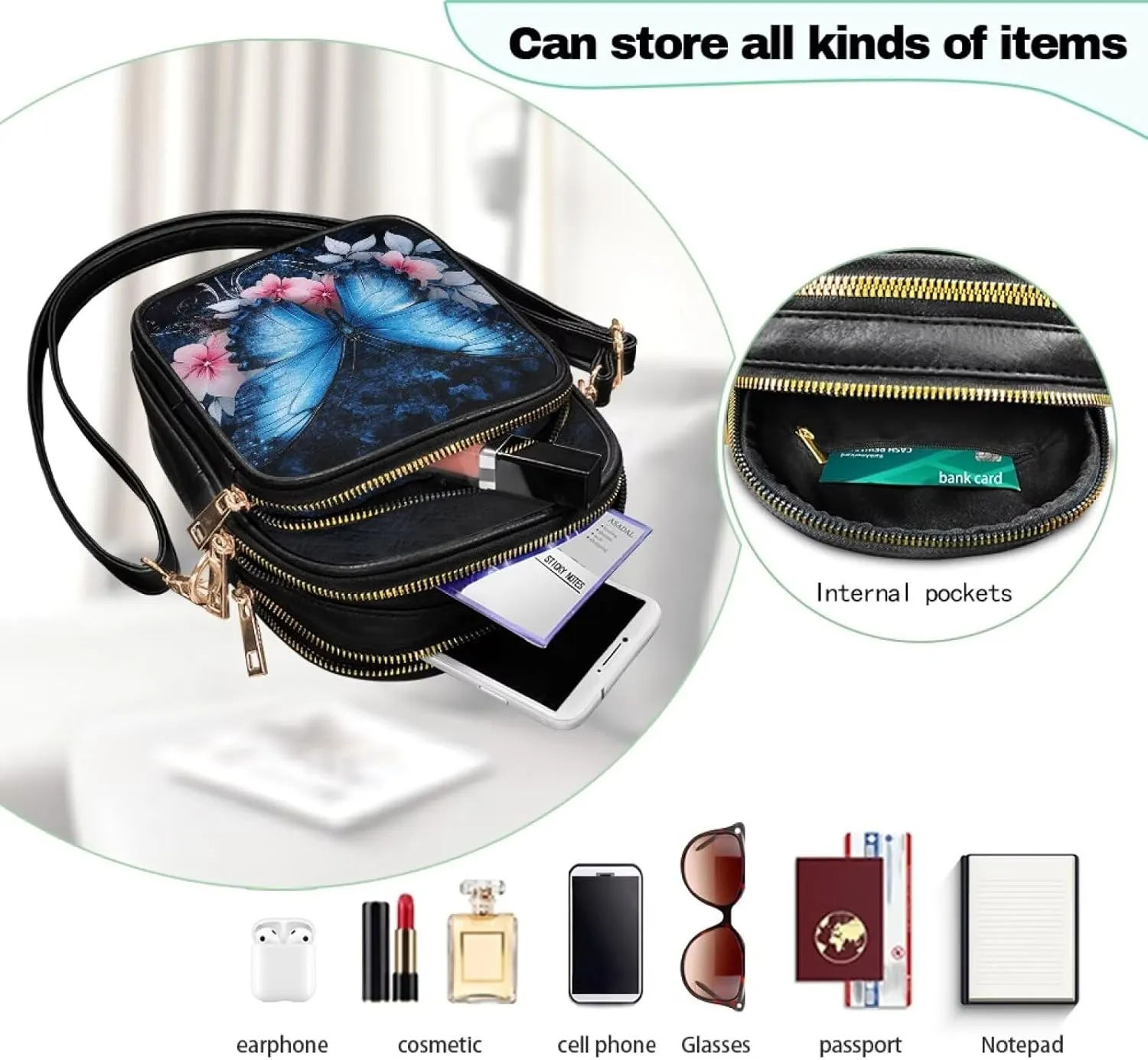 Crossbody Bags for Women Small Size Travel Leather Shoulder Purses Mini Satchel Bag
