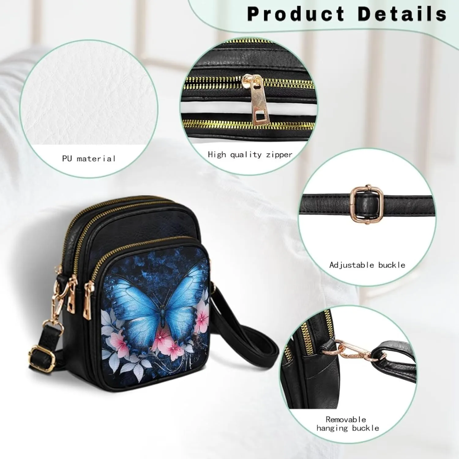 Crossbody Bags for Women Small Size Travel Leather Shoulder Purses Mini Satchel Bag