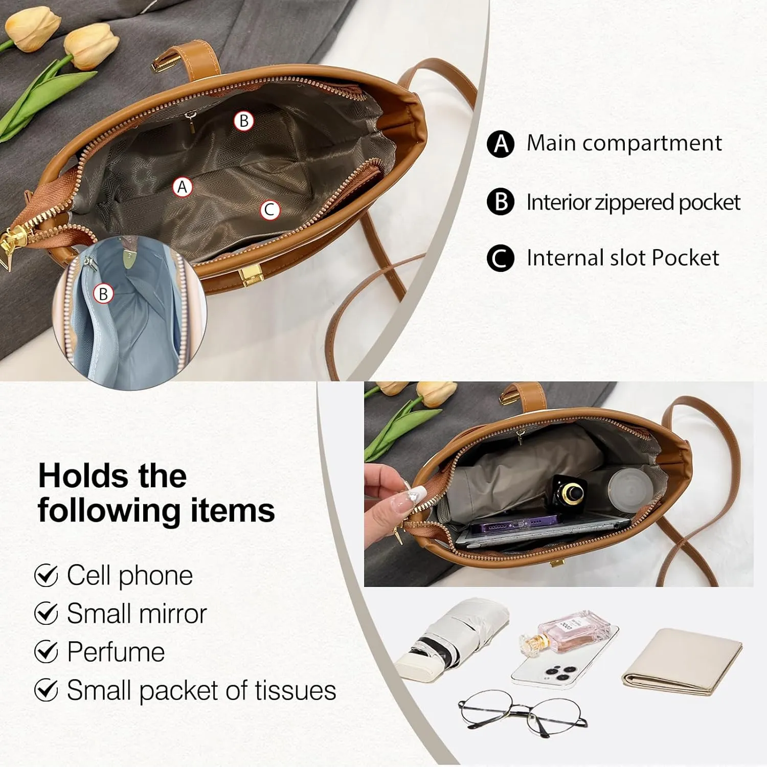 Crossbody Bucket Bags for Women Leather Shoulder Bag for Women Fashion Mini Handbags Bucket Purses