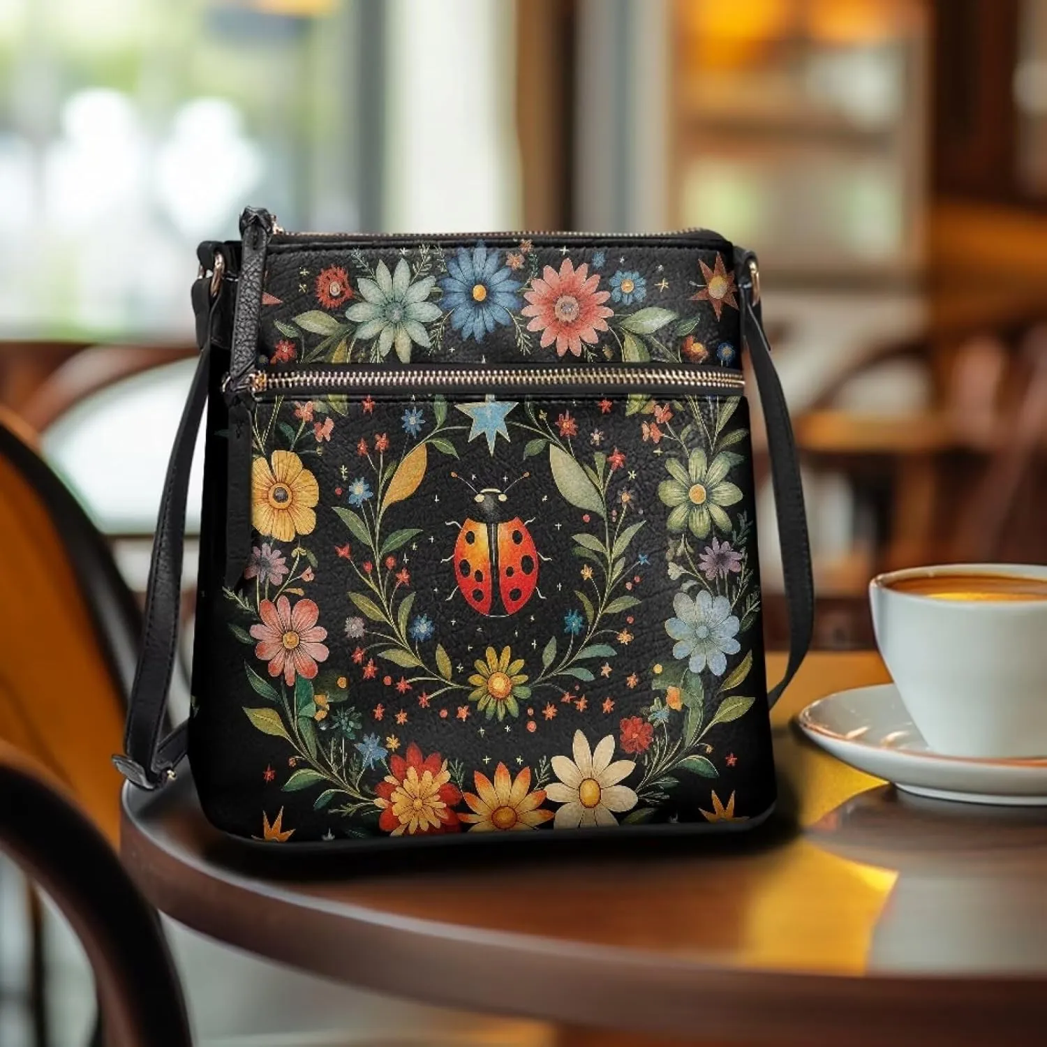 Crossbody Hobo Bag for Women, Leather Satchel Purse Shoulder Bag with Adjustable Strap Multi Pocket