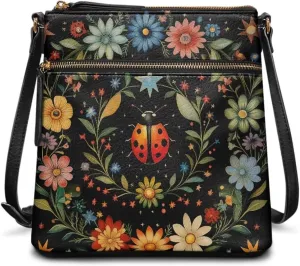 Crossbody Hobo Bag for Women, Leather Satchel Purse Shoulder Bag with Adjustable Strap Multi Pocket