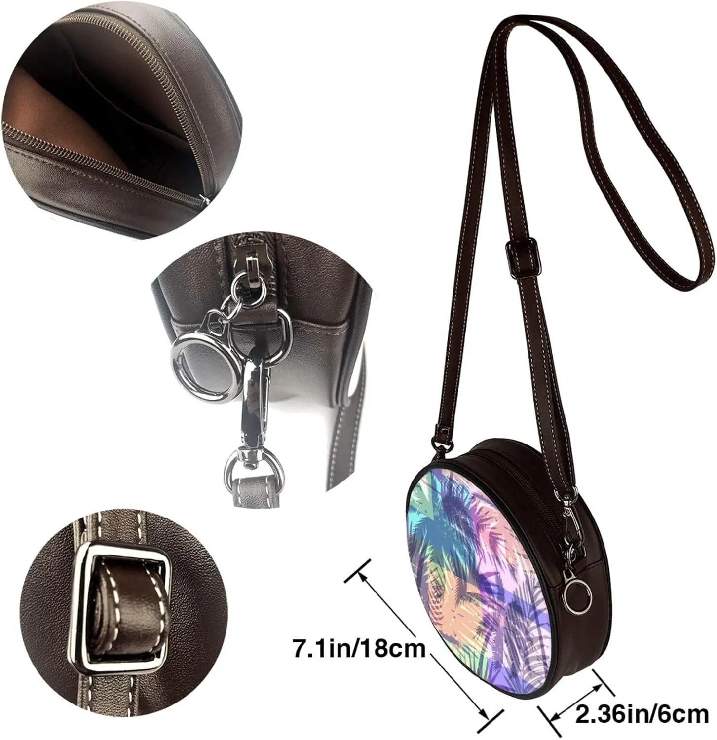 Crossbody Shoulder Bags for Women Small Round Satchel Handbags Purse