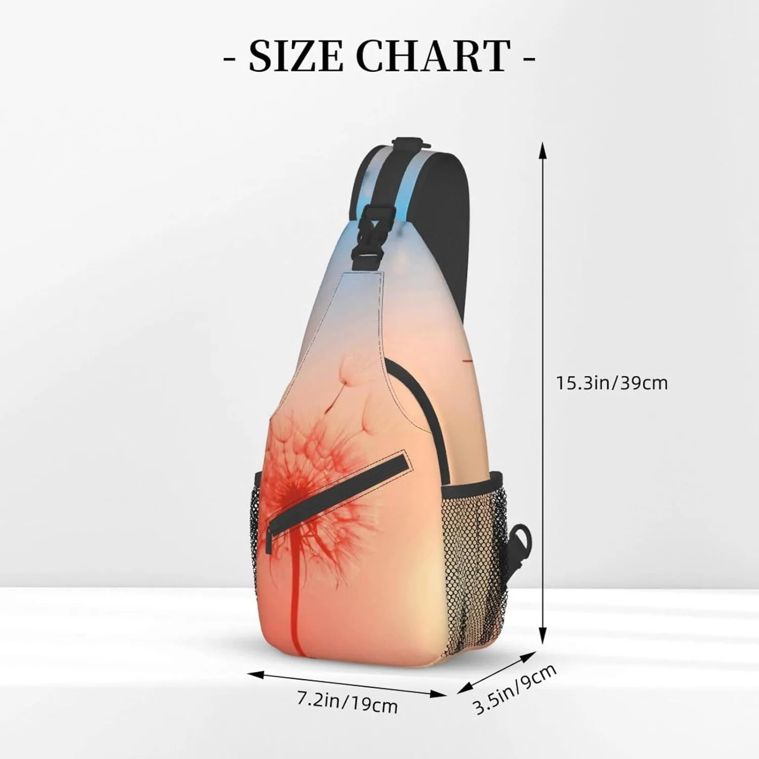 Crossbody Sling Backpack Sling Bag Chest Bag Shoulder Bag Travel Hiking Daypack For Men Women-The Sunset Of Dandelion