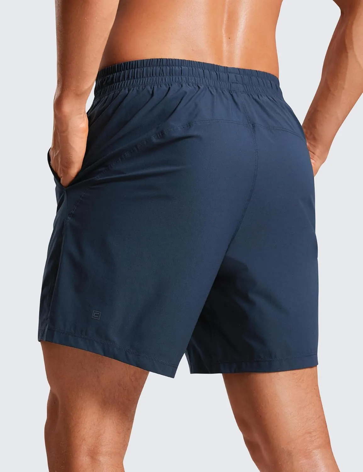 CRZ YOGA Casual Workout Mens Shorts 7 Inch Lightweight Quick Dry for Gym Athletic with Zipper Pocket