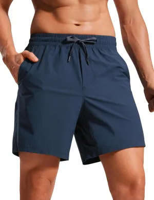 CRZ YOGA Casual Workout Mens Shorts 7 Inch Lightweight Quick Dry for Gym Athletic with Zipper Pocket