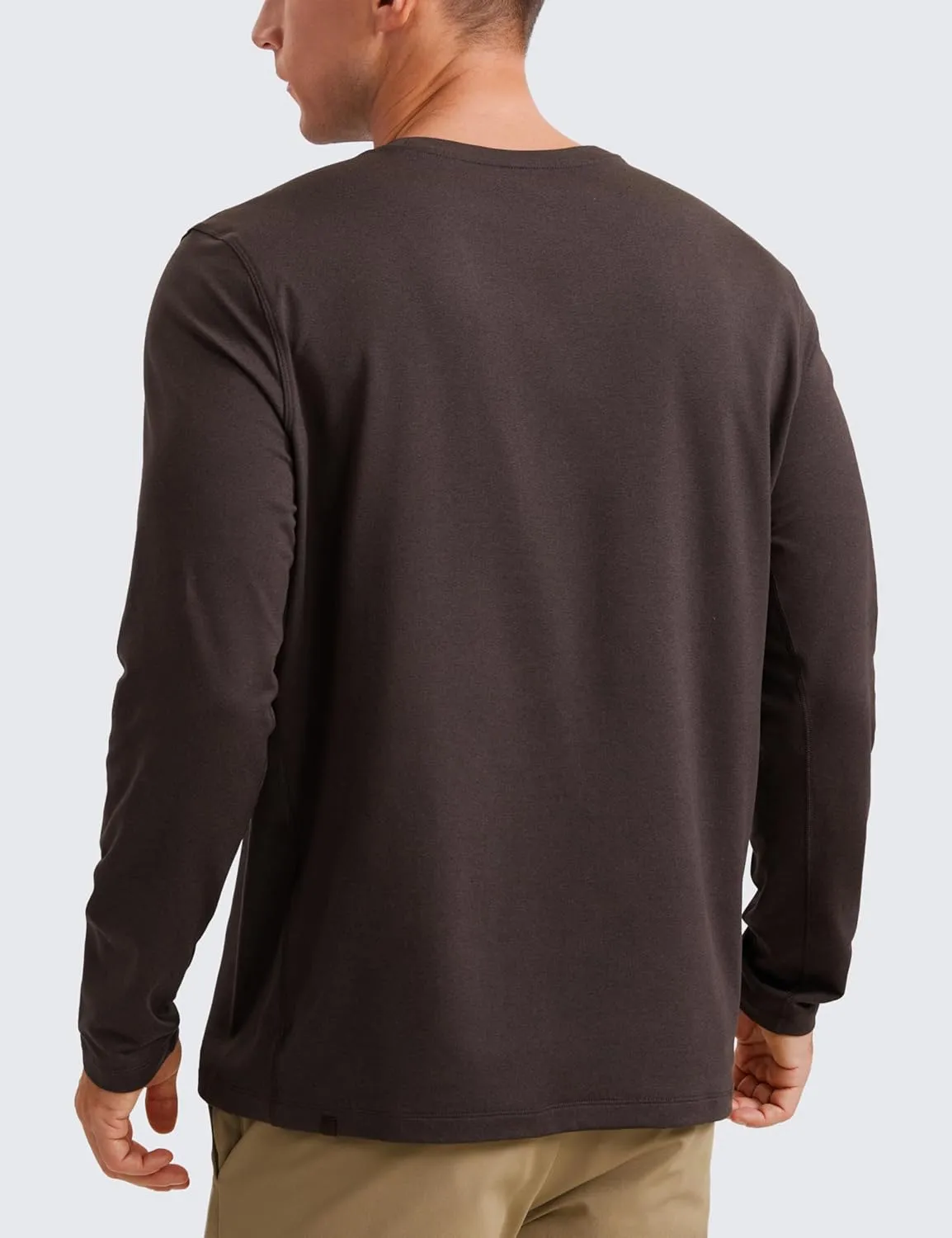 CRZ YOGA Cloud Jersey Mens Long Sleeve Shirts Breathable Casual Workout Crewneck T-Shirts Soft Basic Tops