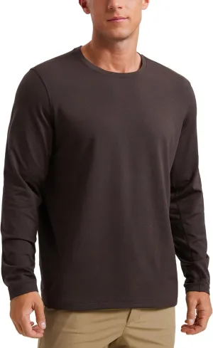 CRZ YOGA Cloud Jersey Mens Long Sleeve Shirts Breathable Casual Workout Crewneck T-Shirts Soft Basic Tops