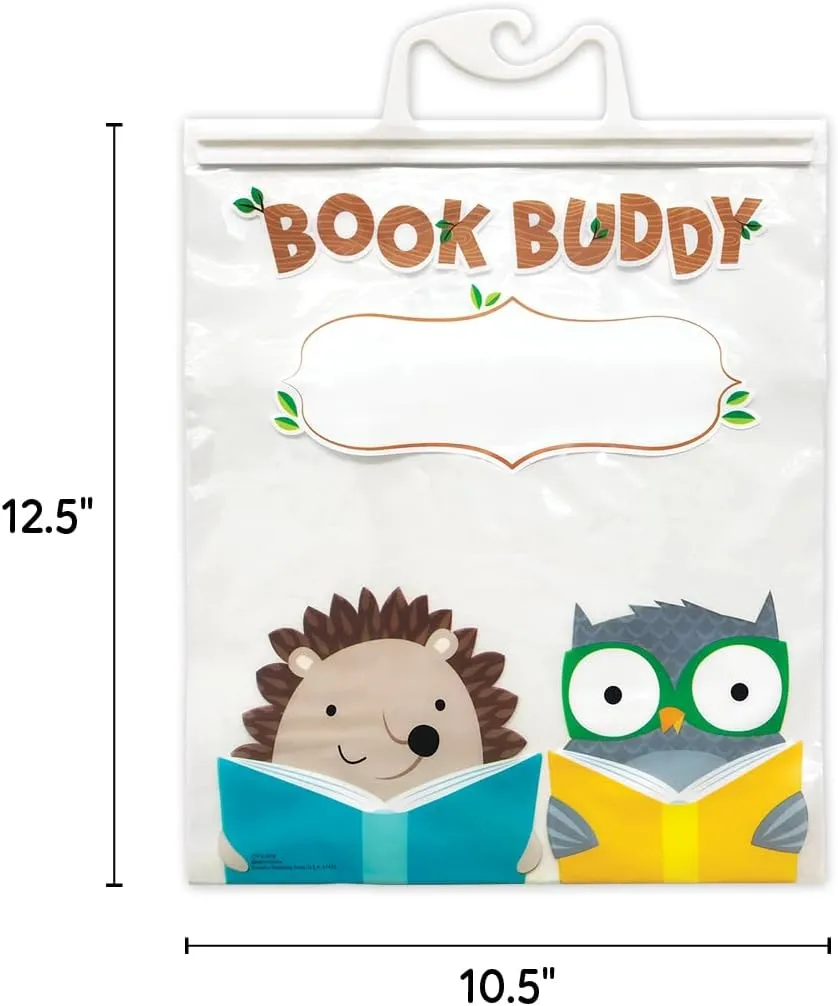CTP Woodland Friends Book Buddy Bag, Clear 10.5” x 12.5” Storage Bags (Creative Teaching Press 8537)