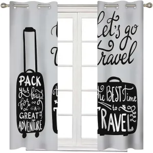 Curtains for Bedroom 63 Inches Long, Pack The Bags Travel Noise Reducing and Light Blocking Drapes for Living Room 63 x 63 Inch