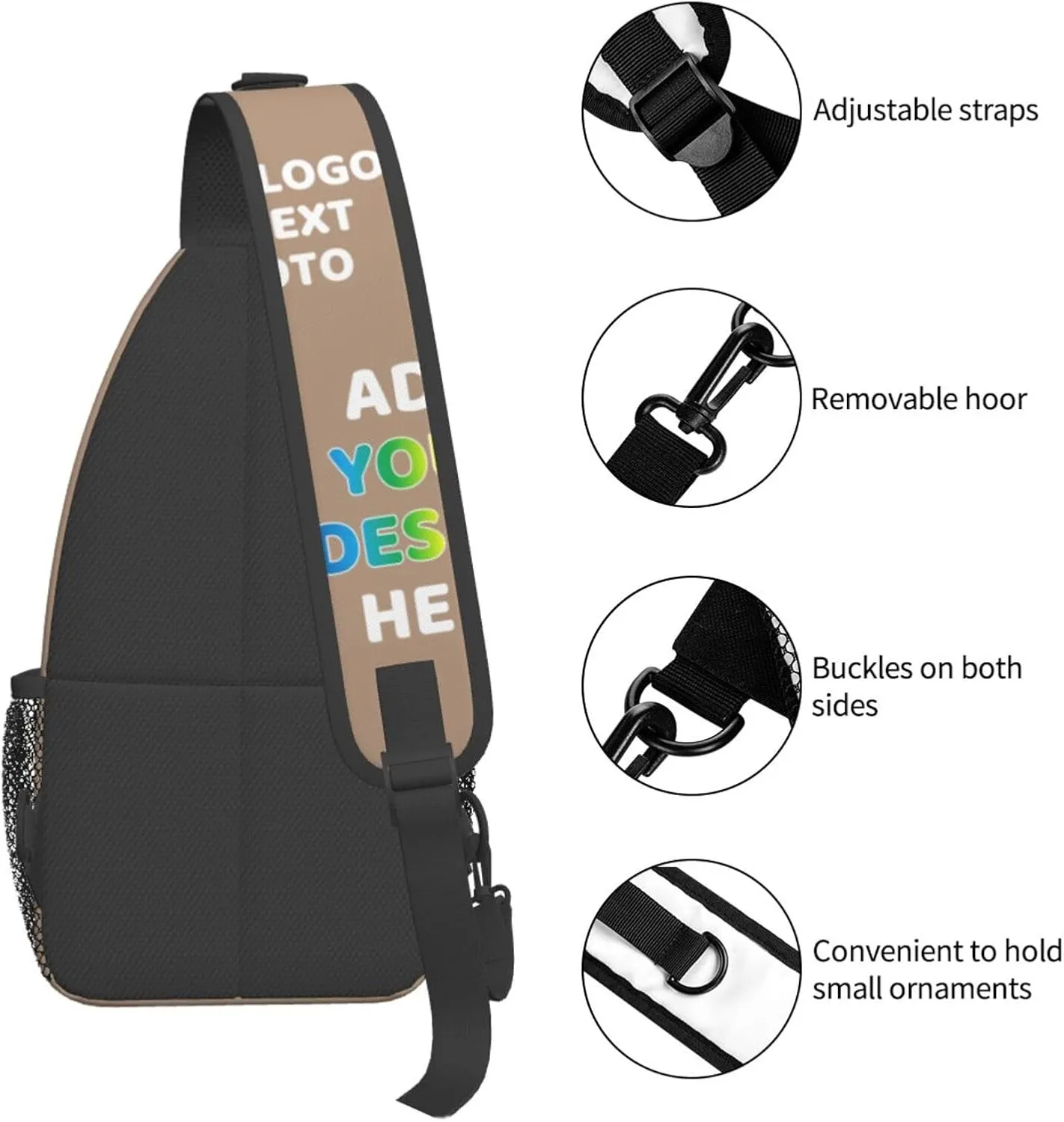 Custom Crossbody Personalized Satchel Shoulder Bags For Optional Color Add Your Text Logo Name Here Purple Messenger Bag