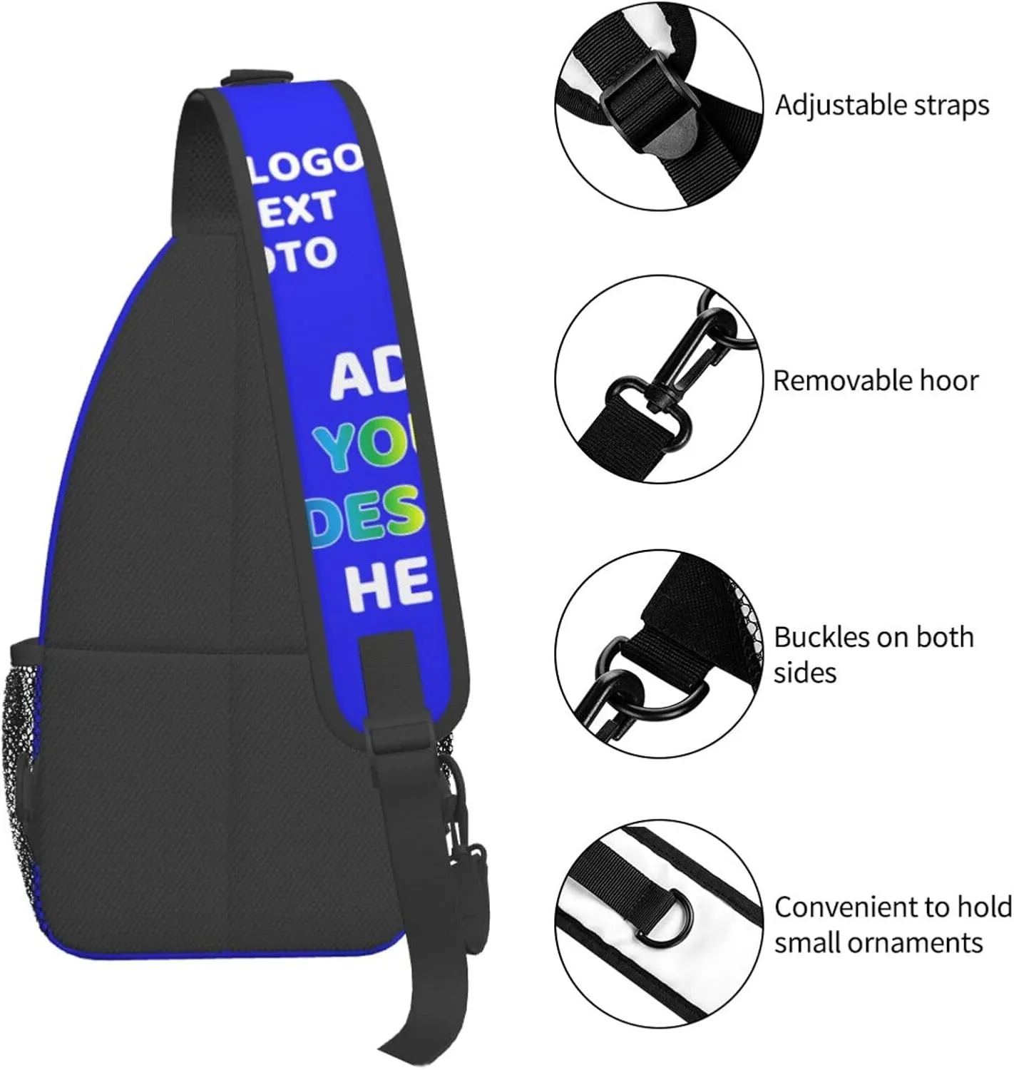Custom Crossbody Personalized Satchel Shoulder Bags For Optional Color Add Your Text Logo Name Here Purple Messenger Bag
