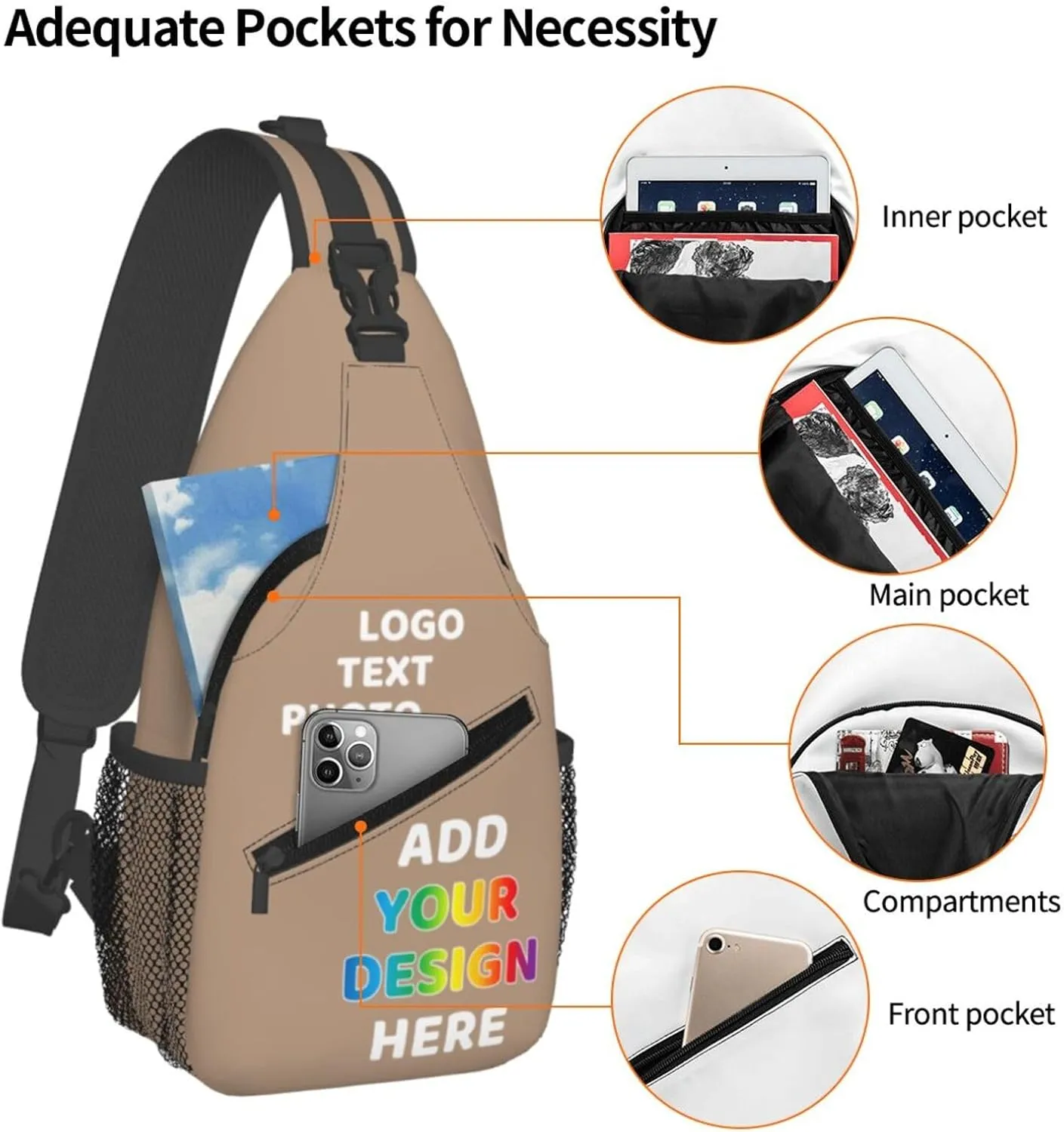 Custom Crossbody Personalized Satchel Shoulder Bags For Optional Color Add Your Text Logo Name Here Purple Messenger Bag