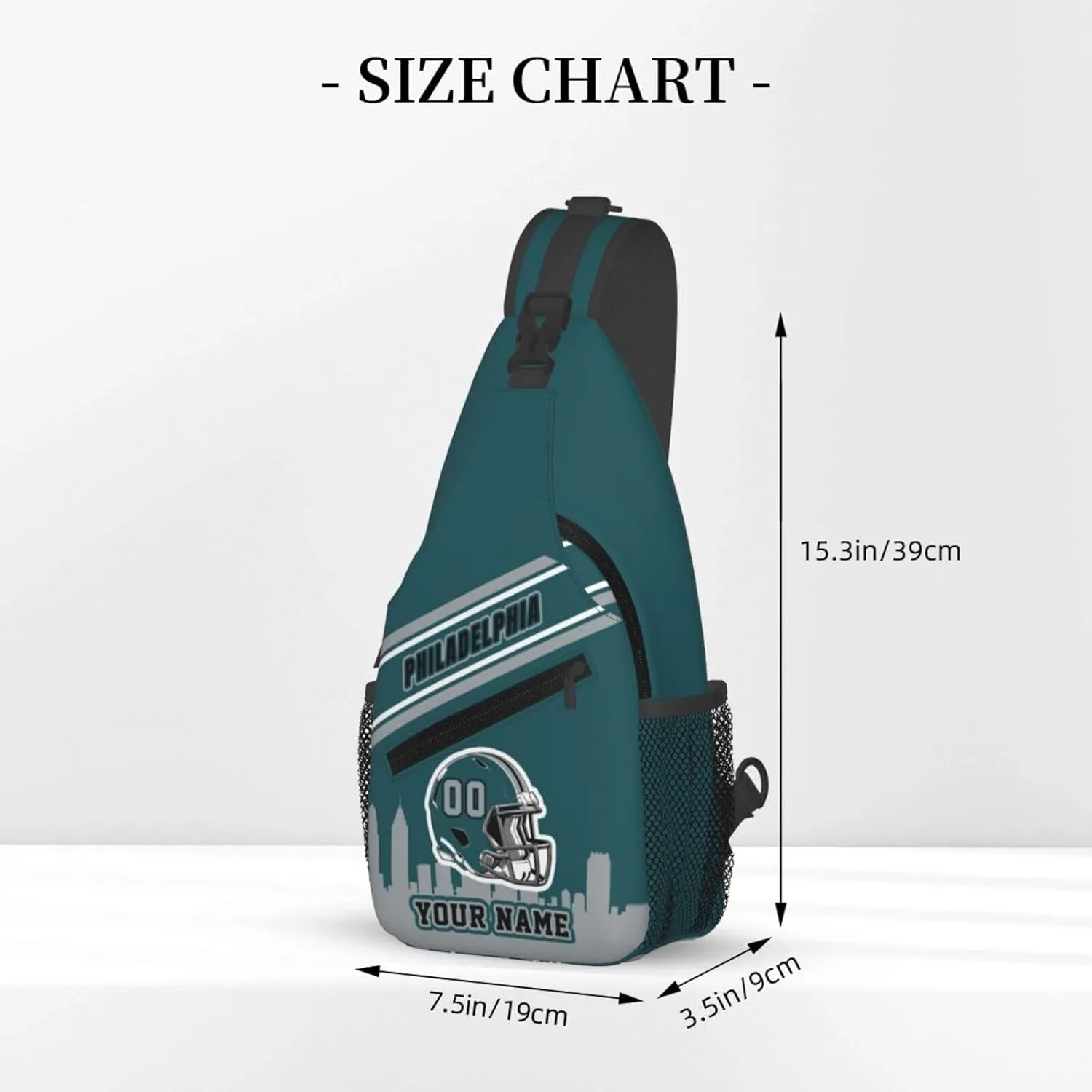 Custom Philadelphia Sling Bag, Personalized Crossbody Bags For Men Women, Customize Name And Number Sling Shoulder Backpack For Travel Hiking Daypack Sports Outdoor