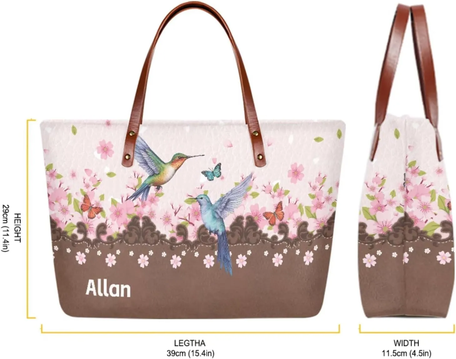 Customzied Women Handbags and Wallet Set of 2 Tote Bag Shoulder Bag Top Handle Satchel Purse