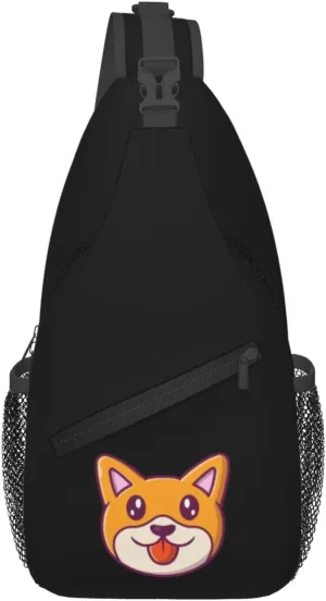 Cute Dog Head Crossbody Bags For Women Men Chest Backpack Gym Shoulder Bag Travel Outdoor Sports Casual Crossbody Bags