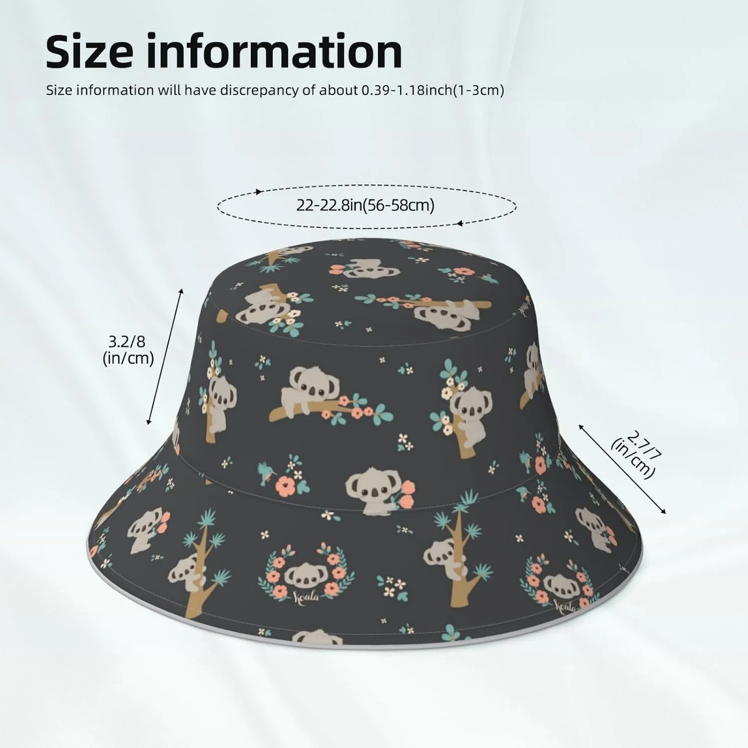 Cute Panda Bucket Hat for Women Men Teens Double-Side-Wear Reversible Summer Beach Sun Hat Packable Fisherman Cap
