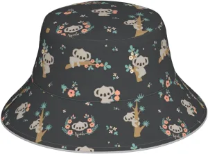 Cute Panda Bucket Hat for Women Men Teens Double-Side-Wear Reversible Summer Beach Sun Hat Packable Fisherman Cap