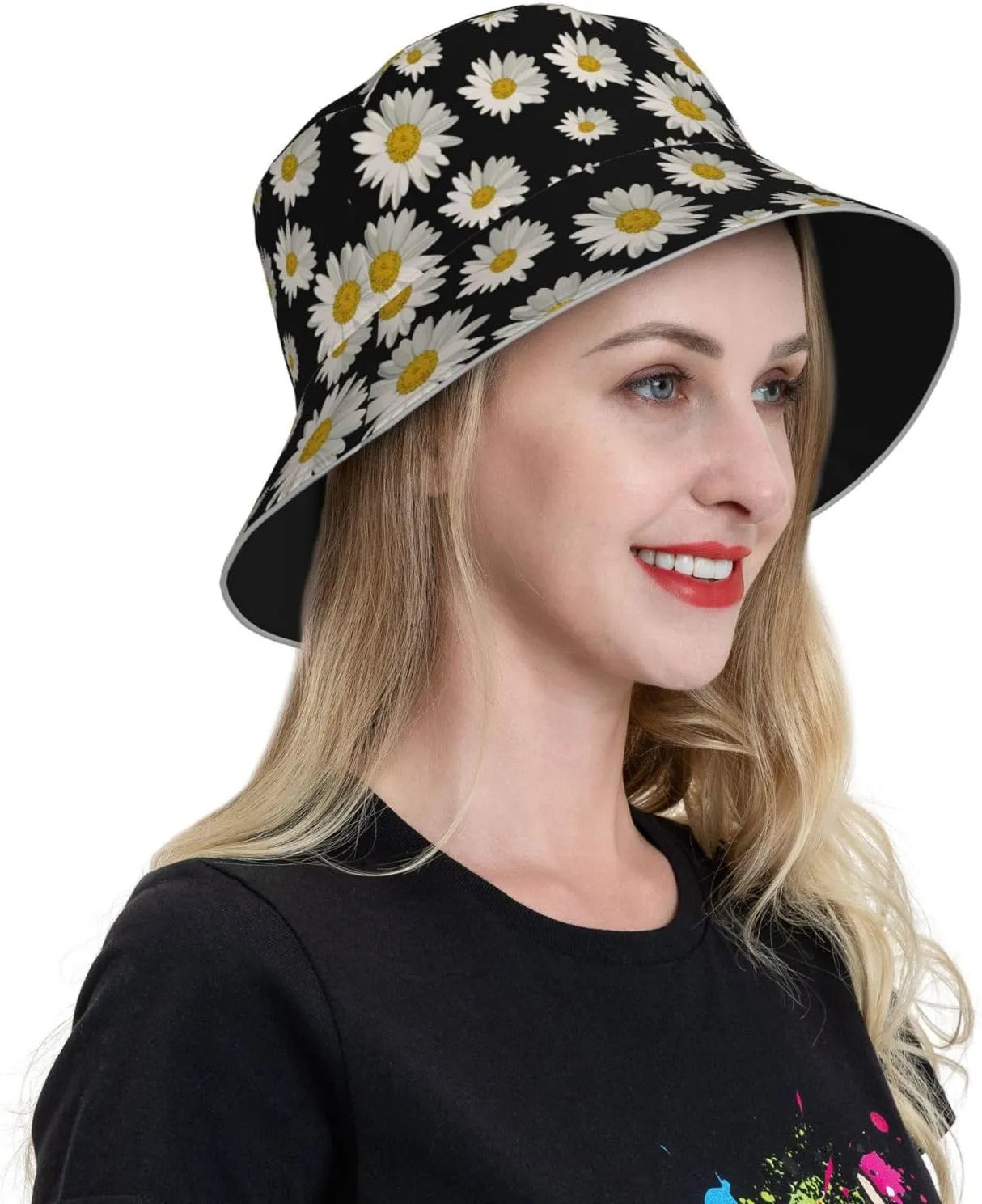 Cute Panda Bucket Hat for Women Men Teens Double-Side-Wear Reversible Summer Beach Sun Hat Packable Fisherman Cap