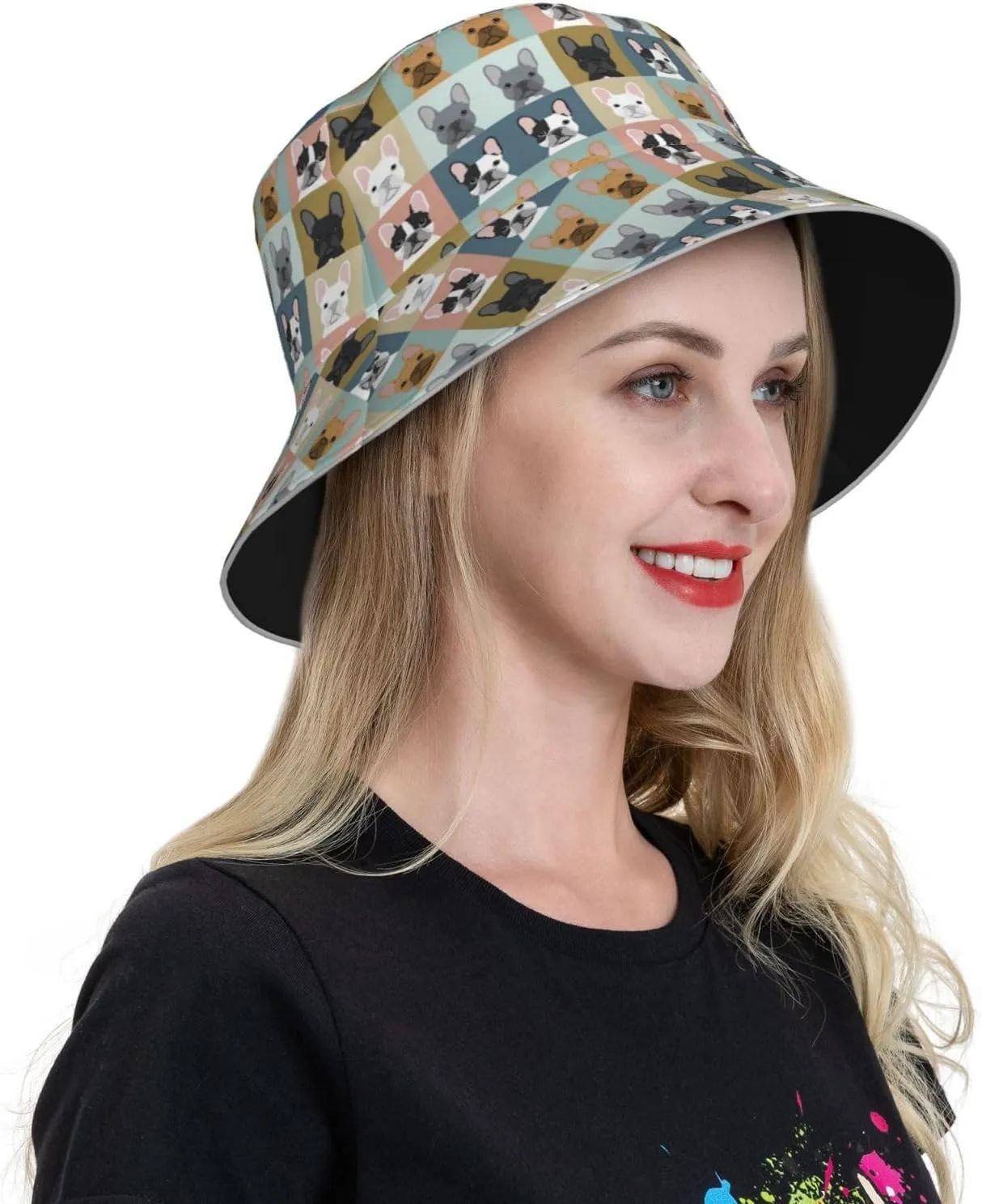 Cute Panda Bucket Hat for Women Men Teens Double-Side-Wear Reversible Summer Beach Sun Hat Packable Fisherman Cap