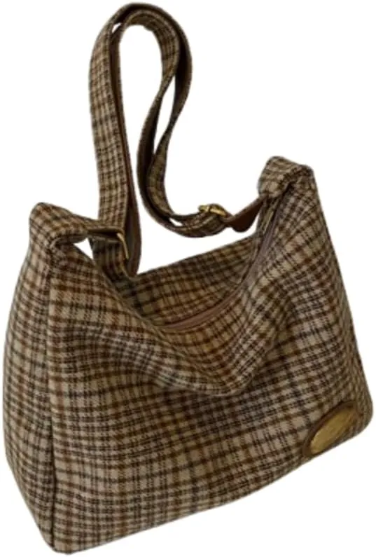 Cute Tote Bag Aesthetic Canvas Bag Y2k Crossbody Purses Vintage Crossbody Bags Gingham Emo Grunge
