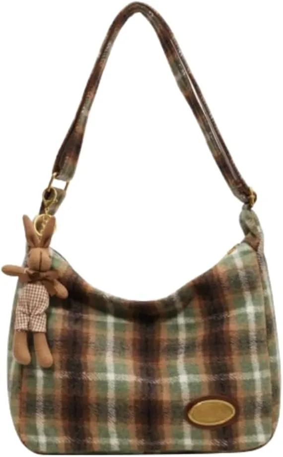 Cute Tote Bag Aesthetic Canvas Bag Y2k Crossbody Purses Vintage Crossbody Bags Gingham Emo Grunge