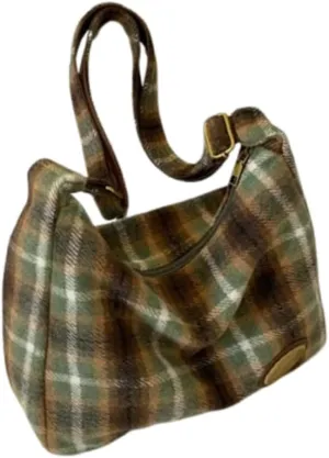 Cute Tote Bag Aesthetic Canvas Bag Y2k Crossbody Purses Vintage Crossbody Bags Gingham Emo Grunge