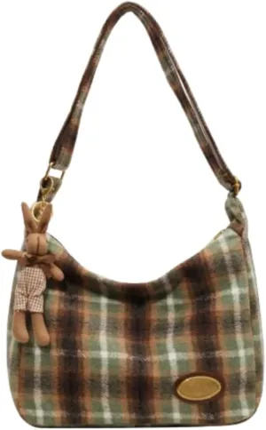 Cute Tote Bag Aesthetic Canvas Bag Y2k Crossbody Purses Vintage Crossbody Bags Gingham Emo Grunge