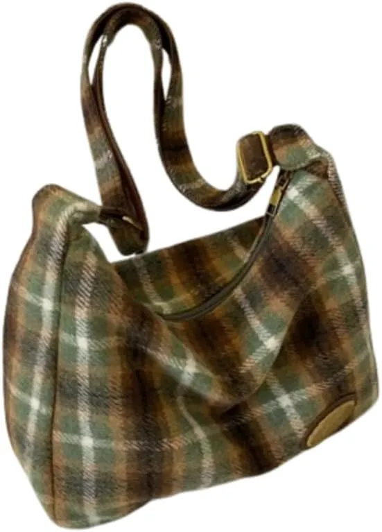 Cute Tote Bag Aesthetic Canvas Bag Y2k Crossbody Purses Vintage Crossbody Bags Gingham Emo Grunge