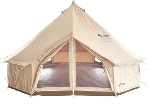 DANCHEL OUTDOOR B5PRO 4 Season Canvas Bell Tent with 2 Stove Jacks, Glamping Yurt Tent for All Year Living 4/6/8 Person Large Hot Tent Camping, 13/16.4/20ft