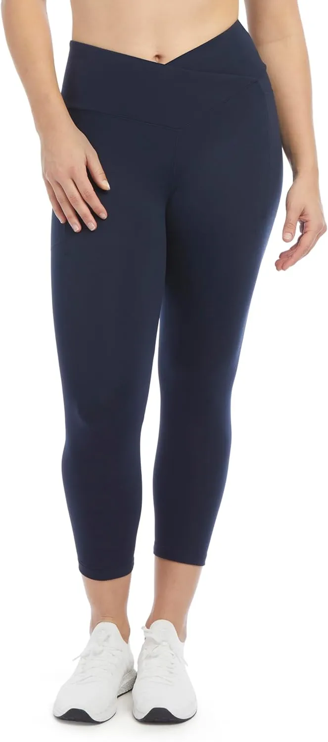 Danskin Women's Endurance Crossover Waist Crop Leggings