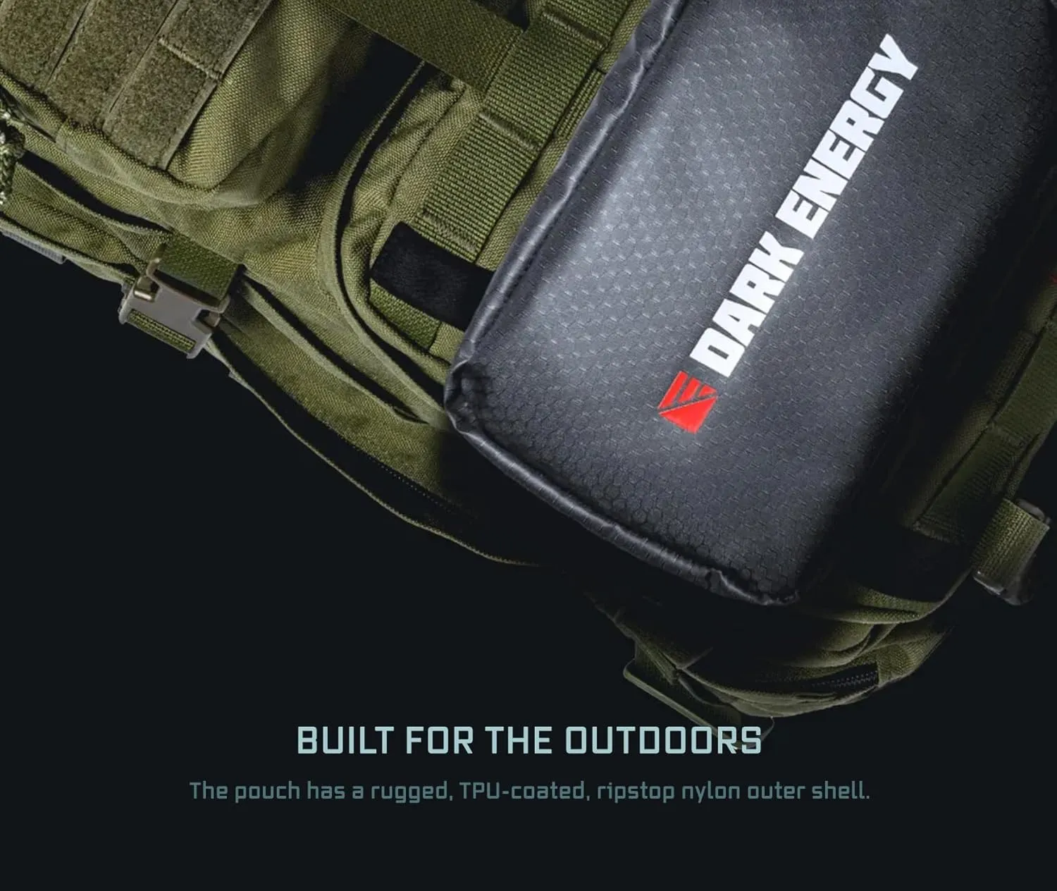 Dark Energy Spectre 18W Folding Solar Panel with Water-Resistant Molle Travel Bag for Electronics | Charge Any Device, Anywhere, Anytime via Solar Panel or Signature Series Wall and Car Adapters
