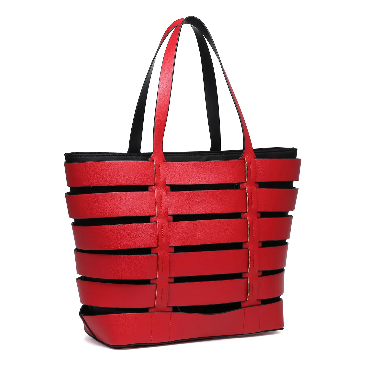 Dasein 2-In-1 Medium Striped Tote