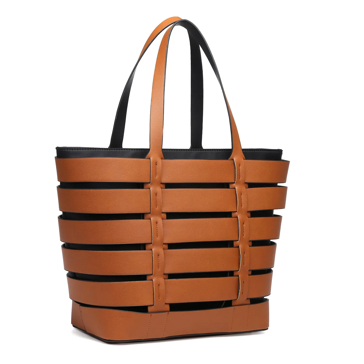 Dasein 2-In-1 Medium Striped Tote
