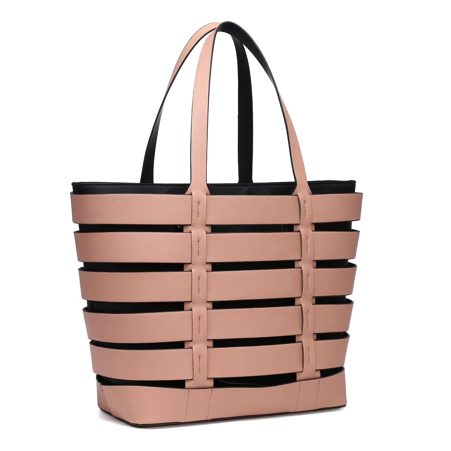Dasein 2-In-1 Medium Striped Tote