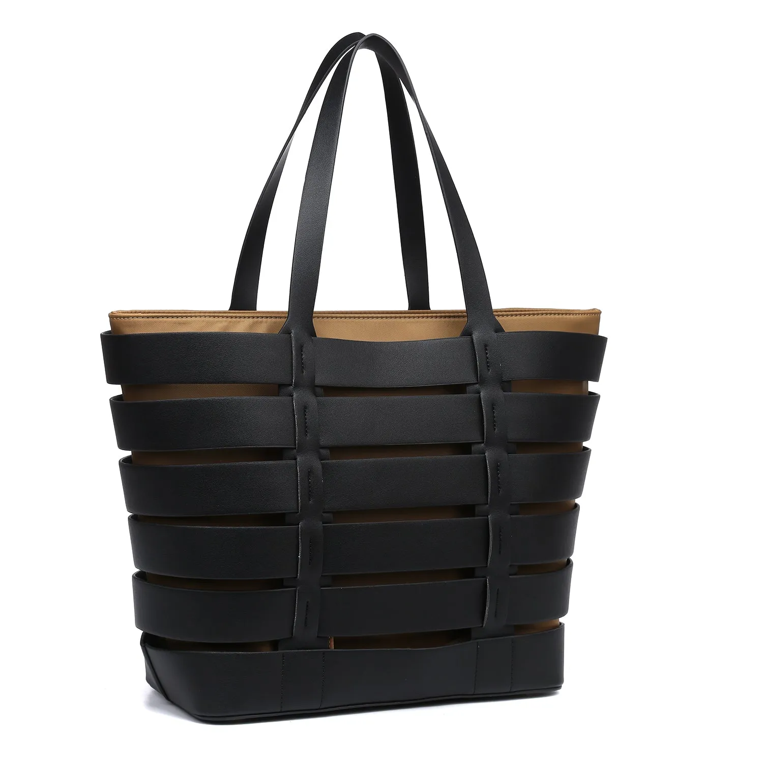 Dasein 2-In-1 Medium Striped Tote