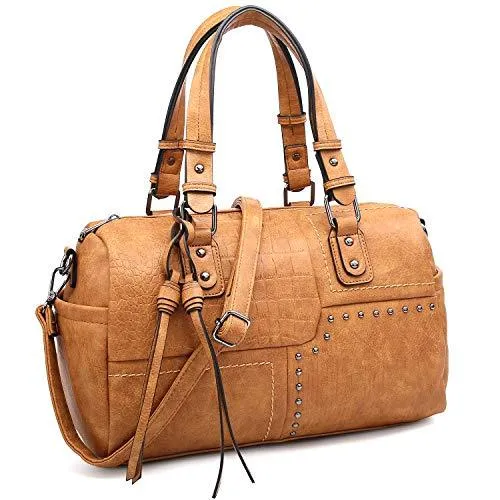 Dasein Large Women's Barrel Handbag Top-handle Tote Work Travel Bag(-N)