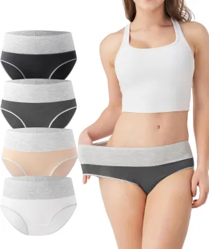 DAVID ARCHY Womens Underwear, Bamboo Rayon Women's Briefs - Moisture Wicking Panties, Soft & Breathable, 4 Pack