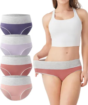 DAVID ARCHY Womens Underwear, Bamboo Rayon Women's Briefs - Moisture Wicking Panties, Soft & Breathable, 4 Pack