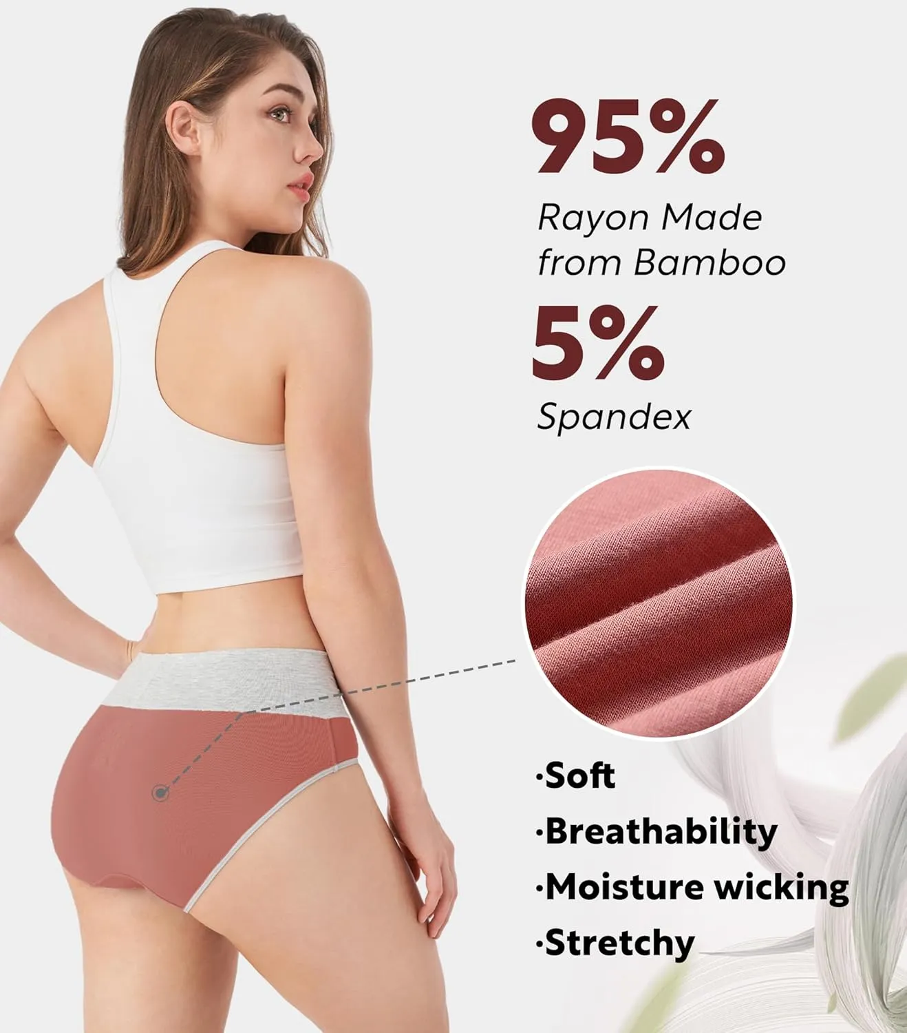 DAVID ARCHY Womens Underwear, Bamboo Rayon Women's Briefs - Moisture Wicking Panties, Soft & Breathable, 4 Pack