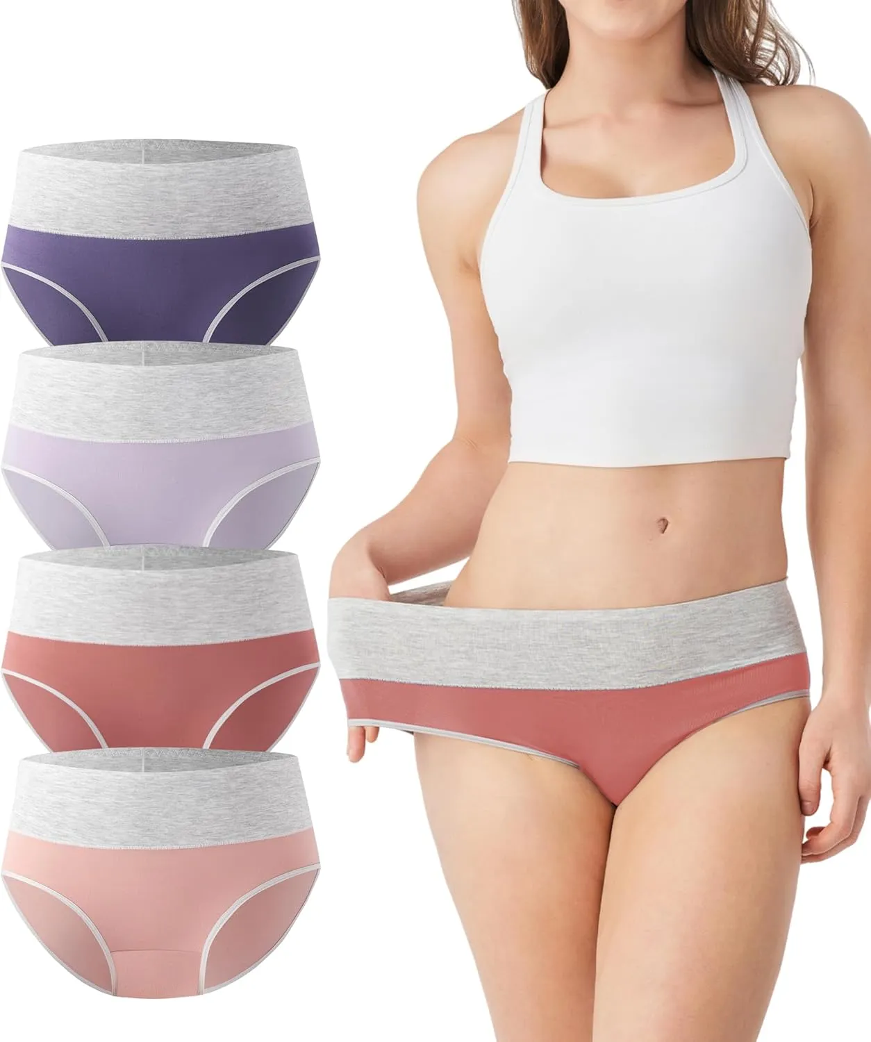 DAVID ARCHY Womens Underwear, Bamboo Rayon Women's Briefs - Moisture Wicking Panties, Soft & Breathable, 4 Pack
