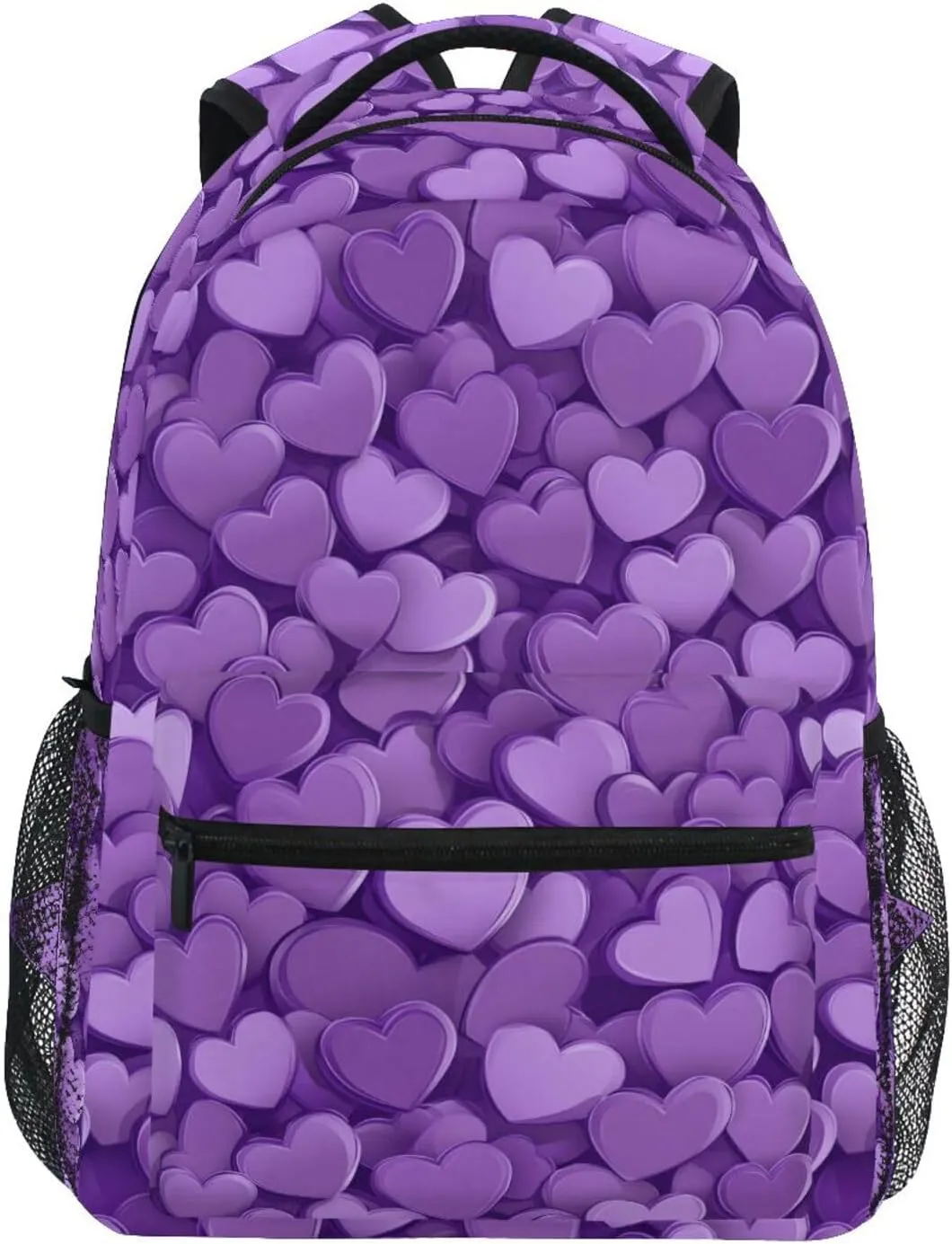 Day Backpack for Teacher Nurse Waterproof Stylish Travel Bags with Chest Strap for Travel Trip Purple Heart Day Purple Heart